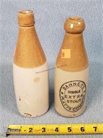 2- Stoneware Bottles 8.25" Tall
