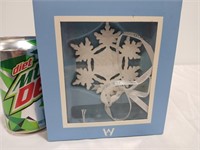 Wedgwood ornament, snowflake, open design