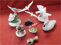 Mixed Lot Bird Figurines & Bird Music Boxes