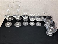 Mixed Lot 13 Wine Glasses Large & Small