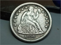 OF) Full Liberty 1856 seated liberty silver dime