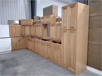 30" Glazed Mocha Kitchen Cabinet Set