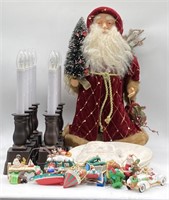 (A) Christmas window candles, decorative plates,