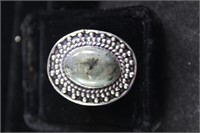 German Silver & Labradorite Ring Size 7 NEW