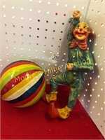 Paper Mache Clown with Balloon