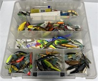 Clear Tackle Box Full Of Different Kinds Of Lures
