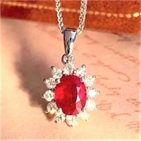 Pigeon Blood Red Ruby 18Kt Gold Pendant