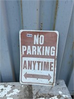 NO PARKING ANYTIME METAL ROAD SIGN