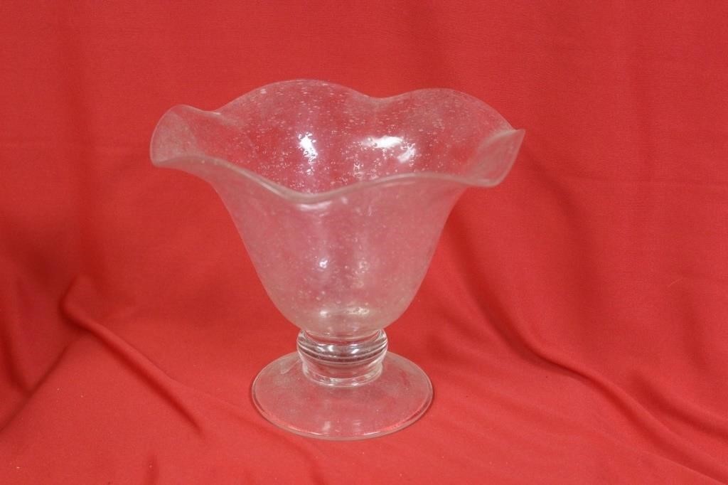 A Pink Art Glass Vase/Bowl