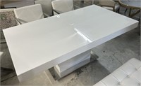 Modern White Dining Table with Butterfly leaf