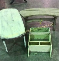 Distressed Painted Coffee Table, Wooden Bench,