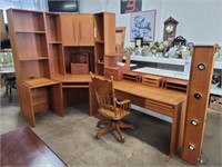 109" Maple Classic Corner Computer Desk & Chair