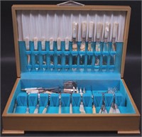 45 pieces of pearl-handled flatware including