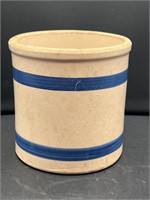 Stoneware crock blue stripe