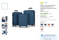 N4606  Sunbee 3 Piece Luggage Sets ABS Spinner TS