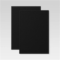 2pk Waffle Kitchen Towels Black - Threshold