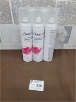 3 Dove uncented hair spray