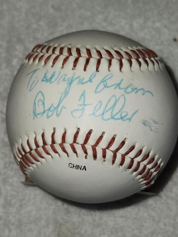 Bob Feller Signed Baseball, Pwrdonalized, NO COA