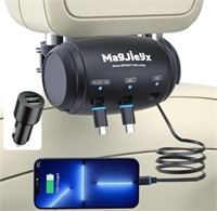 Multi Retractable Car Charger Station, Headrest 3