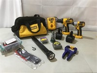 Dewalt 18v drills, flashlight, assort tools ***
