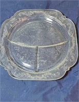 Depression glass divided tray