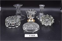 Molded Glass Candle Holders