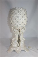 White Pineapple Cherub Table Lamp