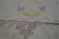 2 PCS EMBROIDERED PILLOW CASES