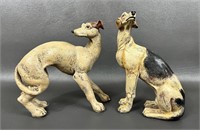 Two Poly Resin Dog Figurines
