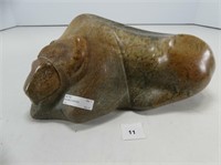 UNSIGNED CARVED SOAPSTONE OF BUFFALO AT REST