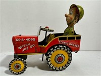 1944 GI Joe Bouncing Jeep Tin Toy Litho Wind up