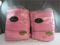 2 Vintage Large Pink Chateau Acrylic Blankets- One
