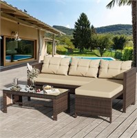 Wicker Patio sectional Sets 3-Piece
