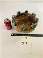 Large ceramic frog fruit bowl