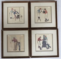 4 Framed Norman Rockwell Prints