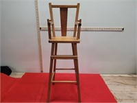 Wooden Doll High Chair 30" tall