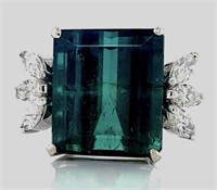 $14,455  21.20 cts Tourmaline & Diamond 18k Ring