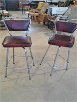 Pair of chrome bar chairs