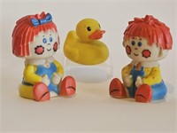 VTG ORIGINAL RUBBER DUCKIE AND VTG RUBBER RAGGEDY