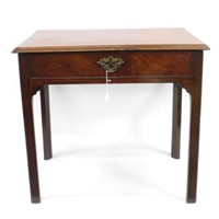 George III mahogany writing table, inlaid