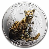 2023 Cambodia 1 Oz Silver Colored Clouded Leopard