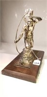 Indian Scout Sculpture Silver Plate