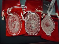 3 Waterford Crystal Ornaments 1981, 82 & 83