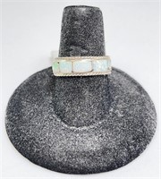 Native Sterling Opal (Zuni) Ring 2 Grams Size 7.5