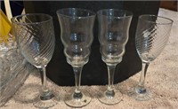 Set of 4 Vintage Wine Glasses
