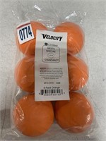 VELOCITY, 6 PACK OF OFFICIAL ORANGE LACROSSE