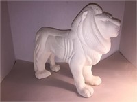 LARGE CERAMIC LION (SIGNED ON BOTTOM, HARD TO READ