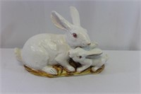 Large Pottery Bunny Rabbits