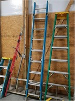 16ft Werner fiberglass extension ladder blue