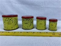 Mini vintage canister set 4in tall
